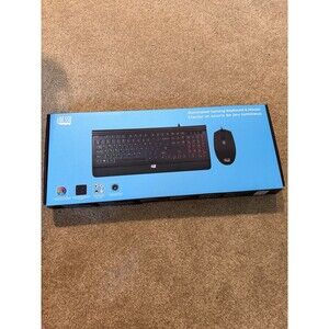 Adesso Multi-Color Illuminated Slim Low Profile Gaming Keyboard & Mouse NIB